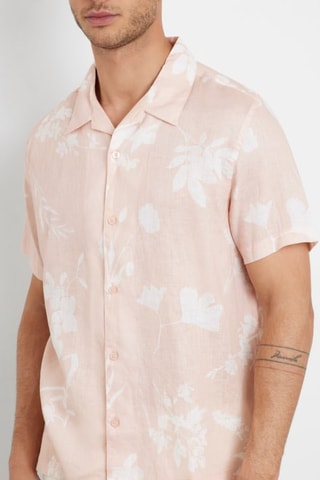 Chemise en lin Island - Rose et blanc