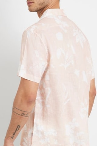 Chemise en lin Island - Rose et blanc