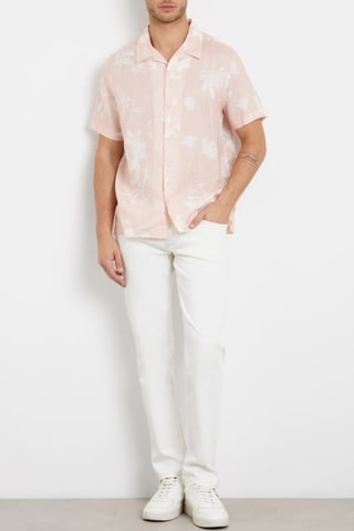 Chemise en lin Island - Rose et blanc