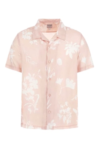 Chemise en lin Island - Rose et blanc