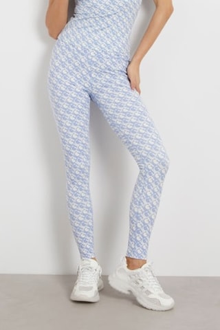Leggings Gj Logomania - Azul-claro e branco