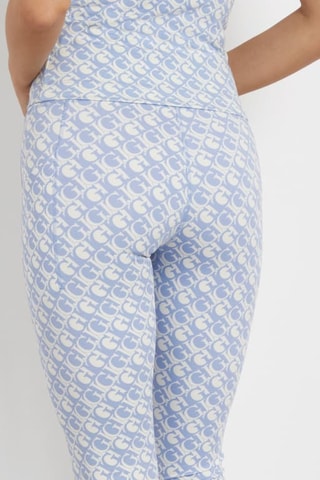 Leggings Gj Logomania - Azul-claro e branco