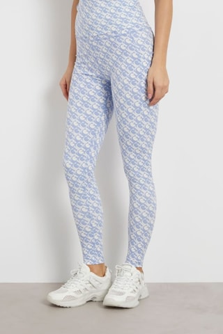 Leggings Gj Logomania - Azul-claro e branco