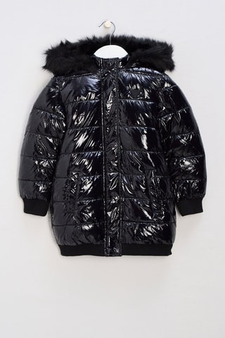 Doudoune longue à capuche - Noir