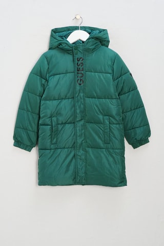 Doudoune longue à capuche - Vert émeraude