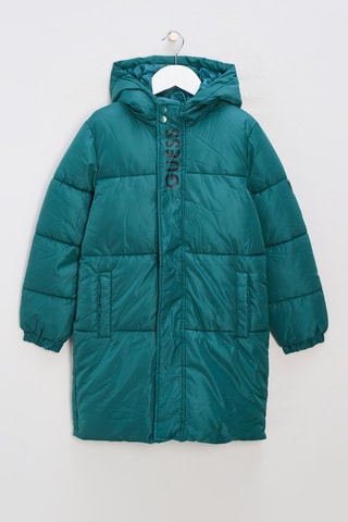 Doudoune longue à capuche - Vert émeraude