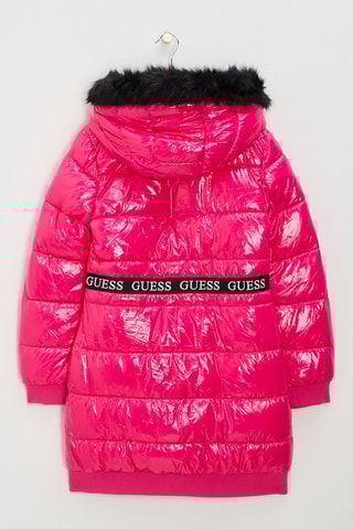 Doudoune longue à capuche - Fuchsia