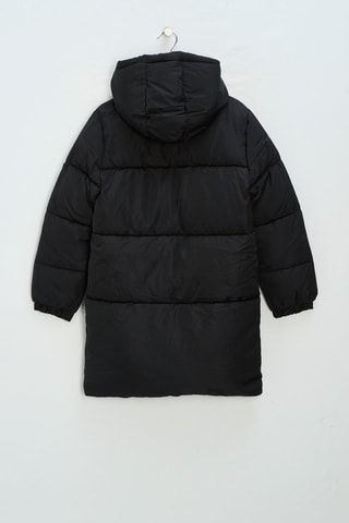 Doudoune longue à capuche - Noir