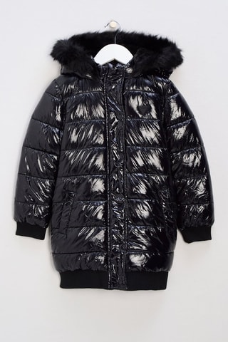 Anorak largo con capucha - Negro