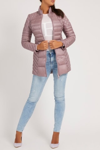 Doudoune longue Vieux rose