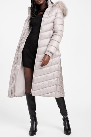 Anorak largo con capucha Christie - Gris claro