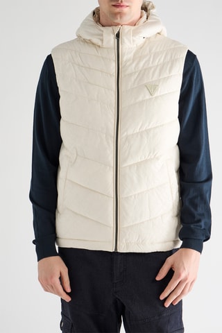 Doudoune sans manches à capuche - Blanc