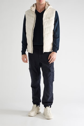 Doudoune sans manches à capuche - Blanc