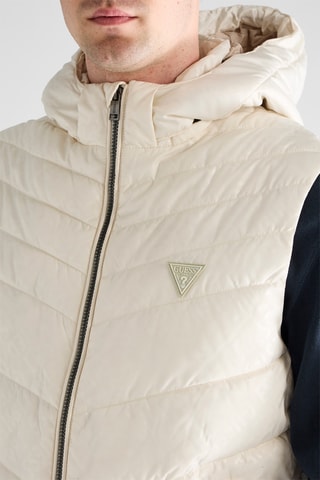 Doudoune sans manches à capuche - Blanc