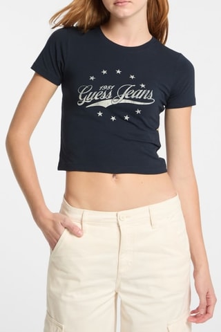 T-shirt cropped - Azul-marinho