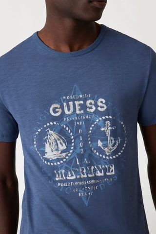 T-shirt Anchor - Bleu cobalt et blanc