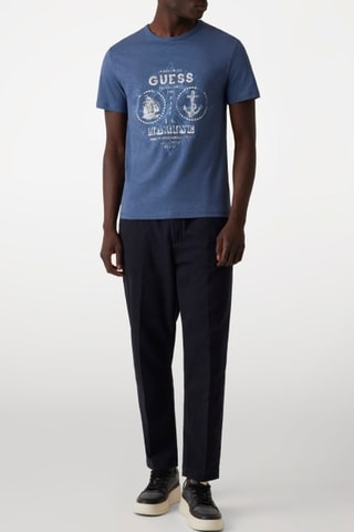 T-shirt Anchor - Bleu cobalt et blanc