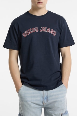 Camiseta Reg Collegiate - Azul marino y burdeos