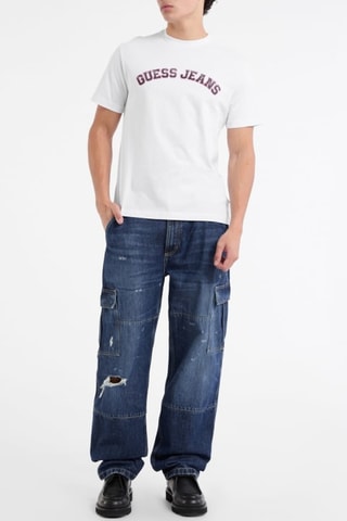 T-shirt Reg Collegiate - Blanc et bordeaux