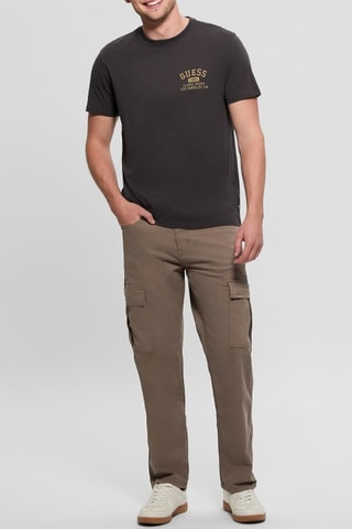 Camiseta Classic Collegiate - Negro y marrón claro