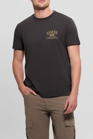 Camiseta Classic Collegiate - Negro y marrón claro