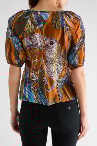 Blusa de seda Jill - Marrón