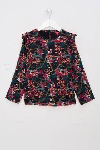 Blouse - Noir et corail