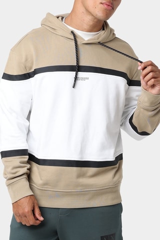 Sudadera con capucha - Blanco y beige