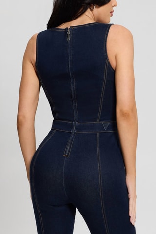 Macacão de ganga Clara - Azul-escuro