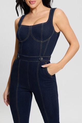 Macacão de ganga Clara - Azul-escuro