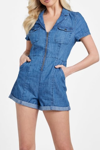 Combishort en jean - Bleu