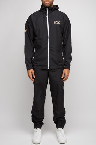 Chaqueta con capucha y pantalón - Negro