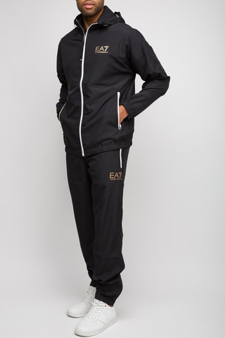 Chaqueta con capucha y pantalón - Negro