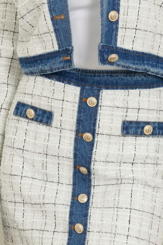 Minifalda bimateria Natalie - Blanco y azul marino