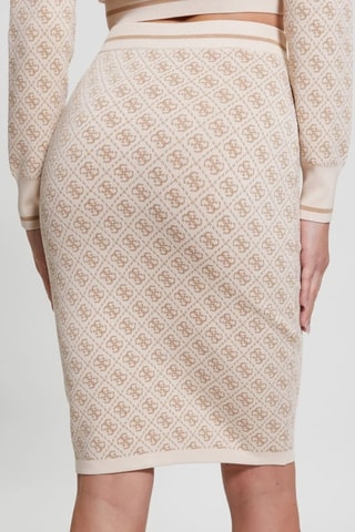 Falda de tubo de talle alto Lise - Beige