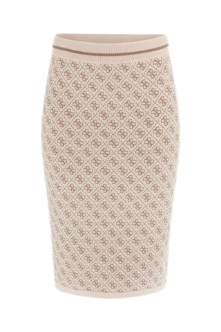 Falda de tubo de talle alto Lise - Beige