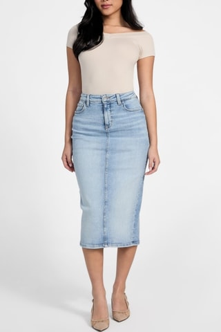 Falda recta vaquera - Celeste