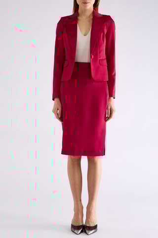 Jupe fourreau taille haute - Rouge