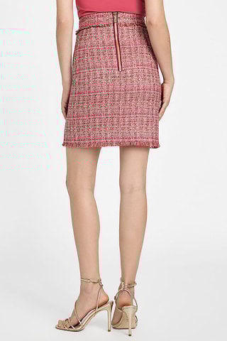 Falda recta de tweed Claudia - Rosa