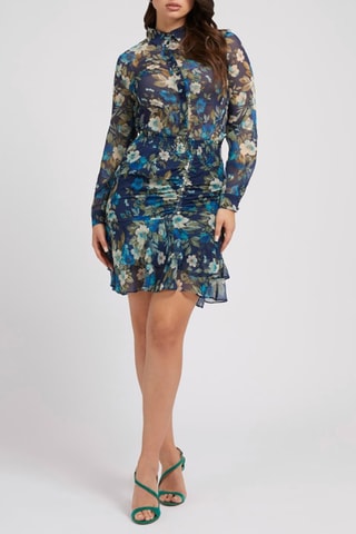 Falda evasé - Azul y verde