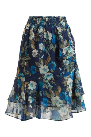 Falda evasé - Azul y verde