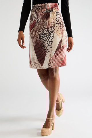 Falda talle alto - Beige