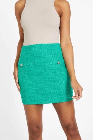 Falda recta de talle alto - Verde