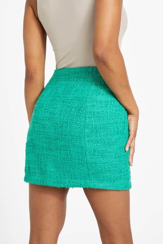 Falda recta de talle alto - Verde