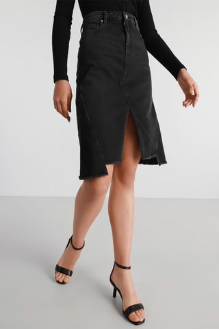 Jupe patineuse en jean - Noir - Exchange