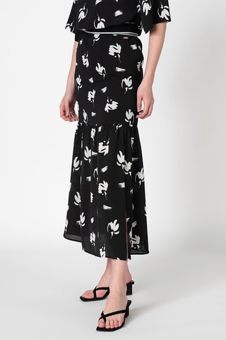 Falda avolantada - Negro y blanco