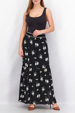 Falda avolantada - Negro y blanco