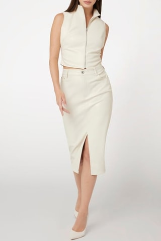 Falda de tubo Celine - Beige
