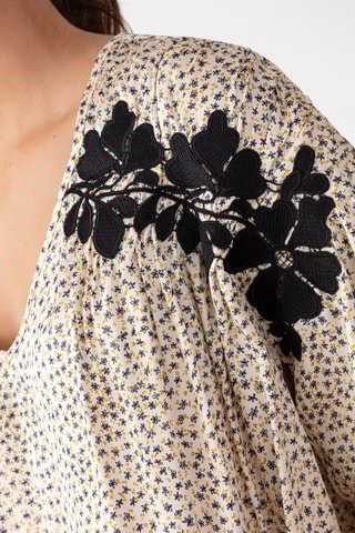 Blouse - Blanc, noir et jaune