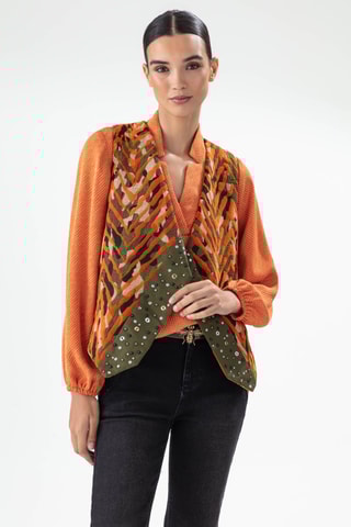 Gilet - Noir, vert et orange